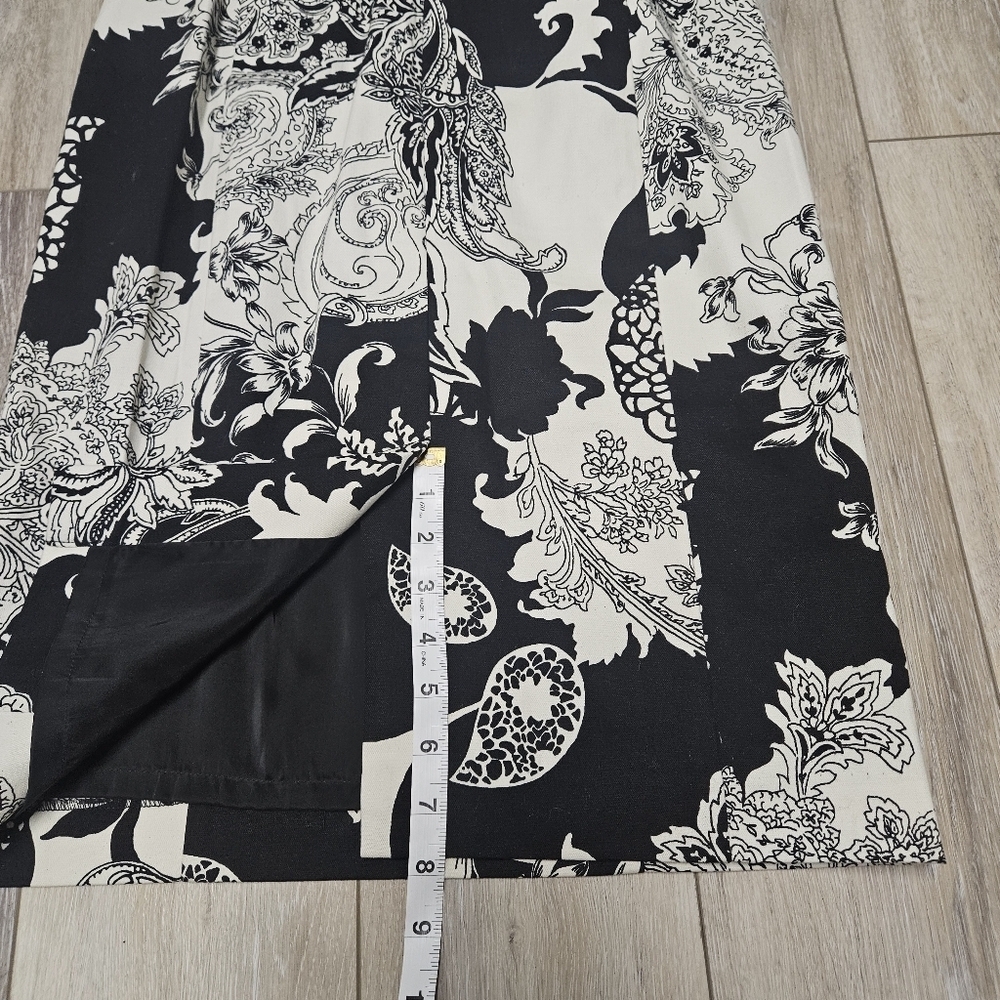 Talbots Casual Cocktail Mini Dress Sleeveless Black White Floral Women's 2 - Picture 6 of 9